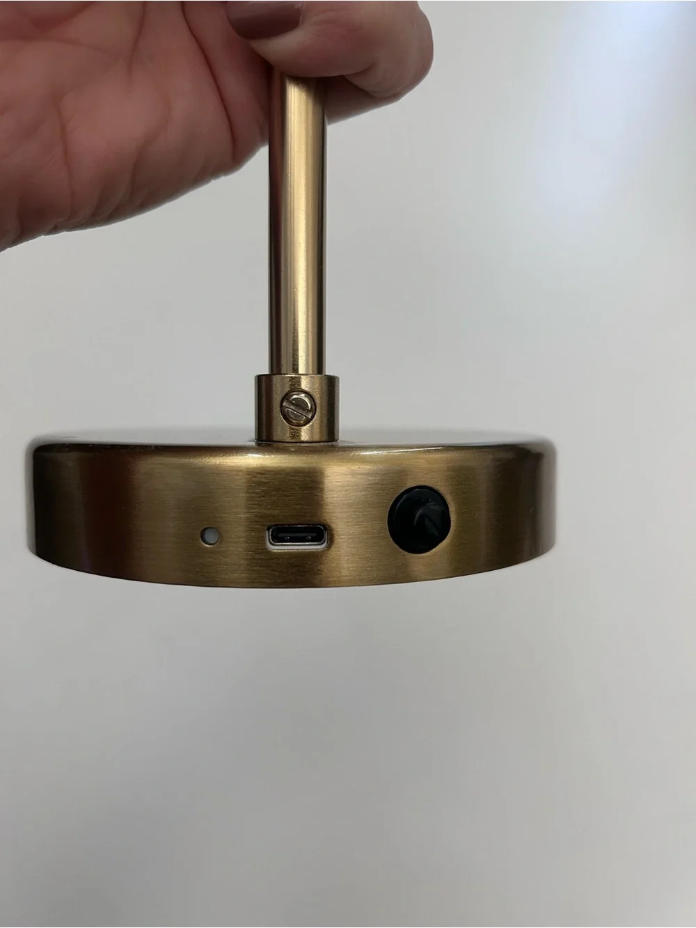 IKEA TVÄRMASTAD Cordless Battery Table Lamp Brass with White Shade